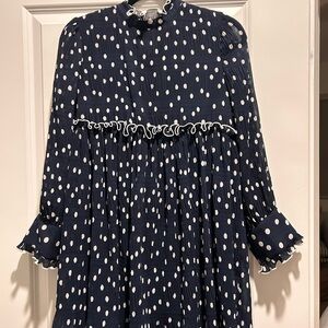 Navy Polka Dot Dress